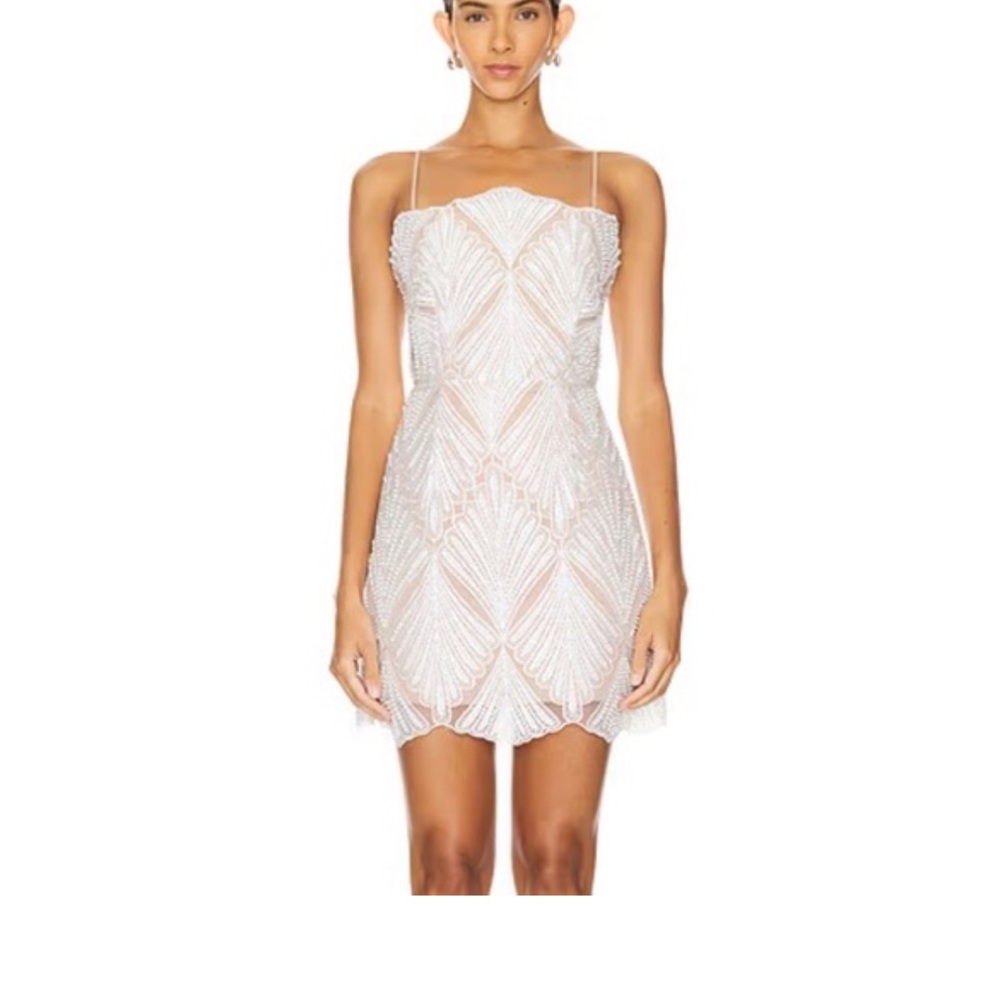 Elegant White Beaded Dress